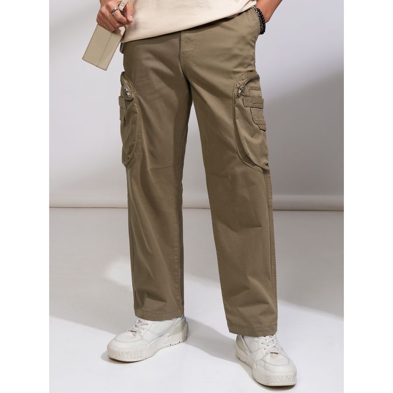 HIGHLANDER Men Straight Fit Khaki Cargos (30)