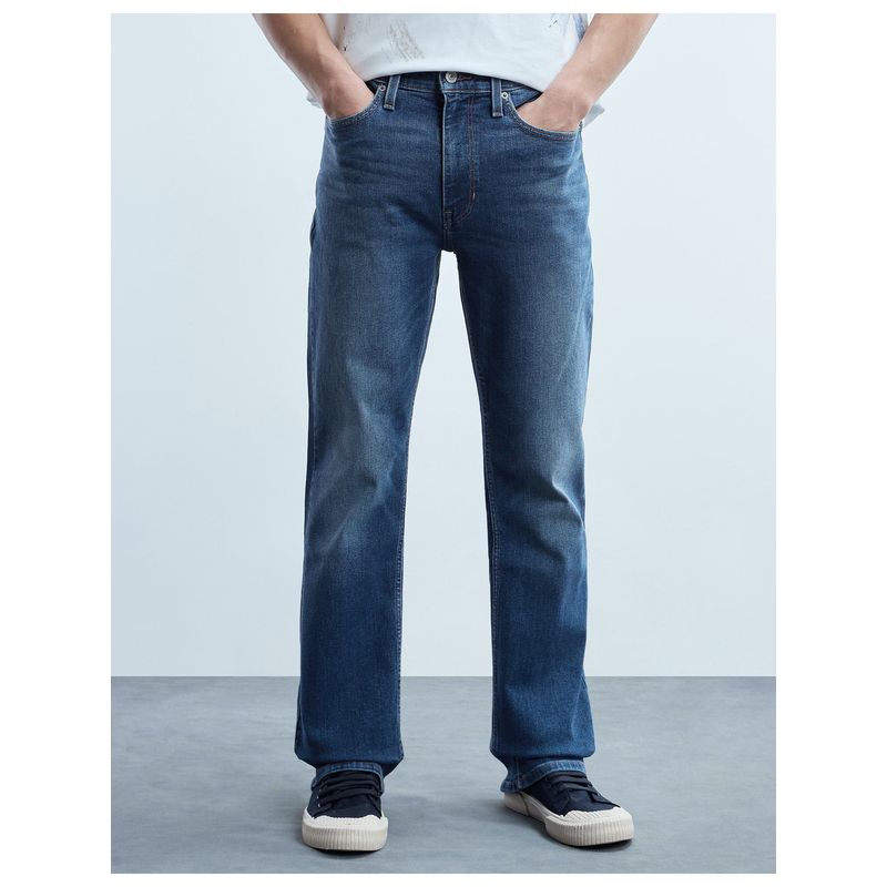 Flying Machine Men Blue Cotton Solid Boot Cut Jeans (30)