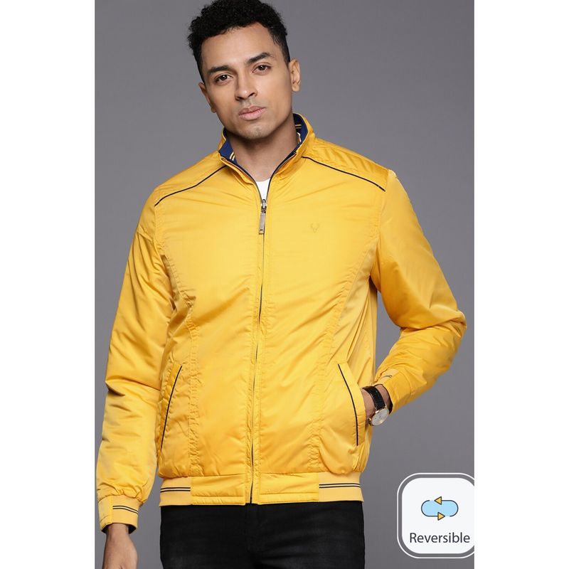 Allen Solly Men Navy Solid Full Sleeves Casual Jacket (S)