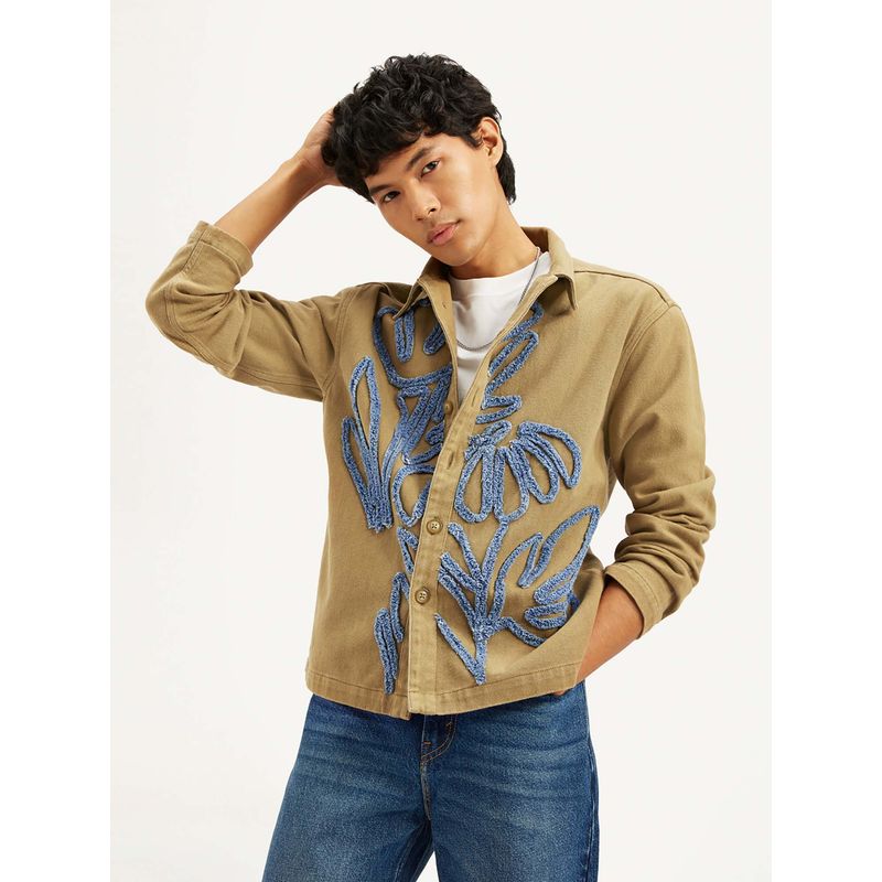 Levi's Men Patchwork Khaki Shacket (2XL)