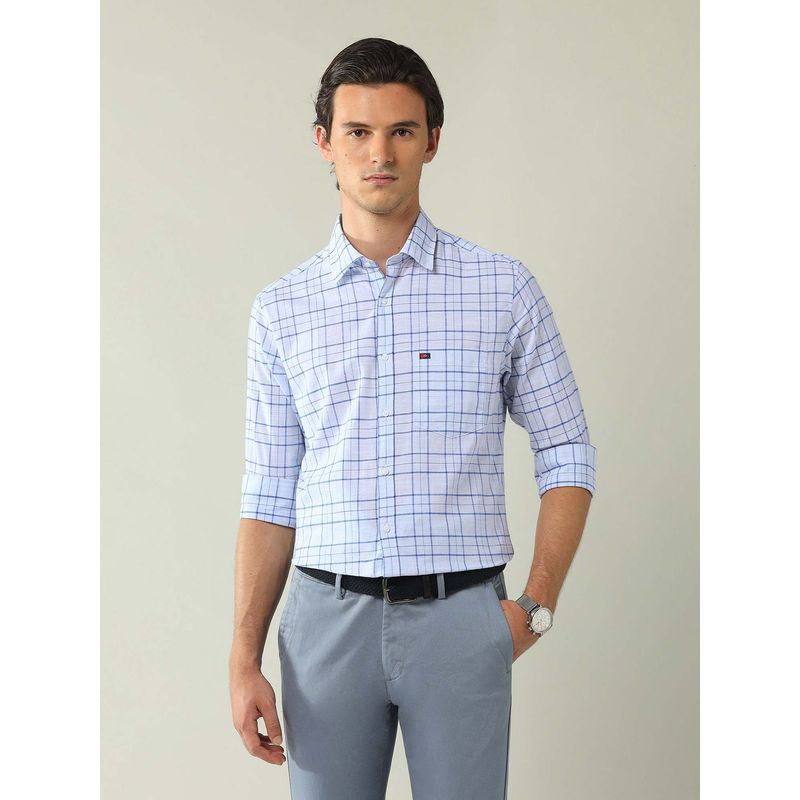 AD By Arvind Aqua Modern Slim Fit Tartan Checked Shirt (39)
