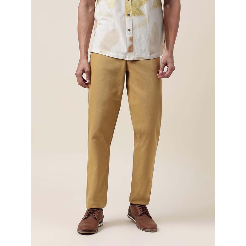 Fabindia Mustard Cotton Slim Fit Chinos (30)