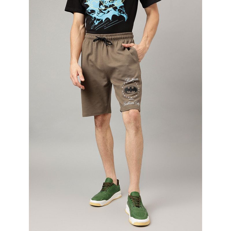 Free Authority Batman Printed Regular Fit Brown Ploycotton Men Shorts (S)
