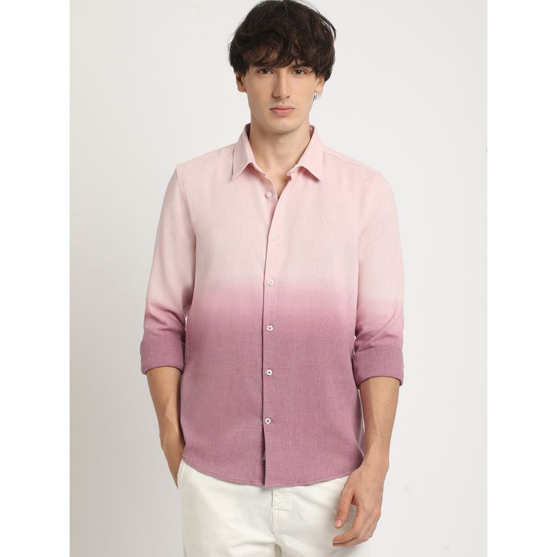 TUITACI OMBRE CHEC SHIRTS JACKET PINK2 Ombre Two Tone Pastel