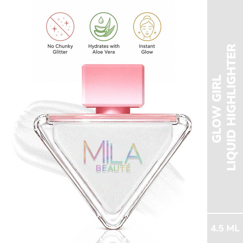 Mila Beauté Glow Girl Liquid Highlighter - 1-Sparkling Silver