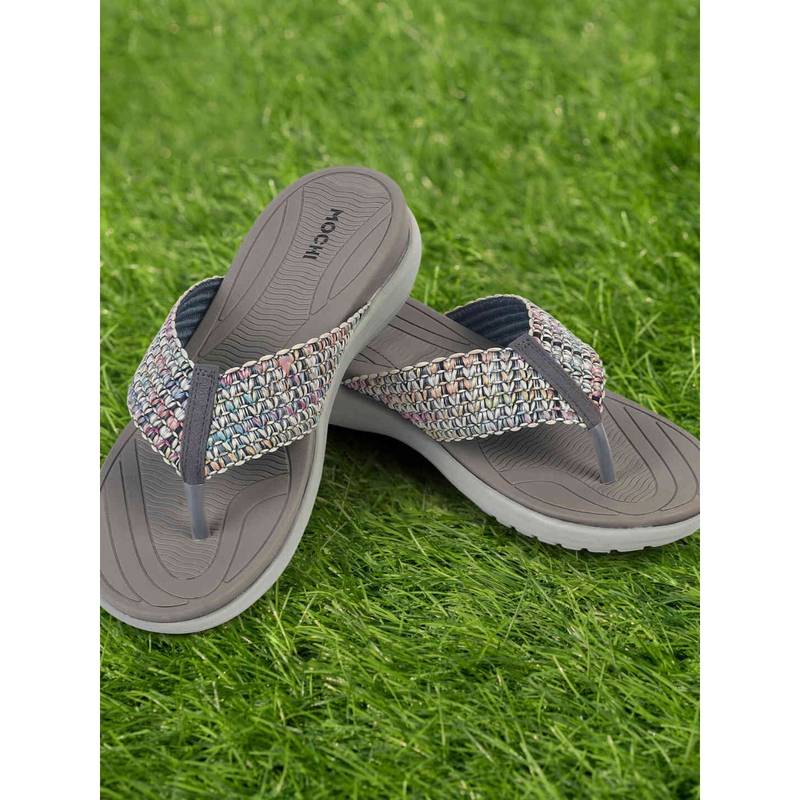 Mochi Women Grey Sandals (EURO 36)
