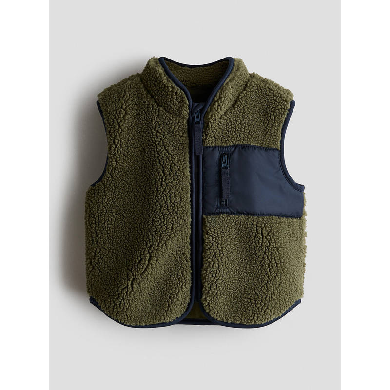 H&M Unisex Green Teddy Gilet (4-6 Months)