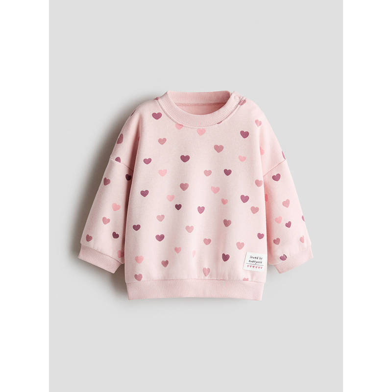 H&M Girls Pink Printed Sweatshirt (4-6 Months)