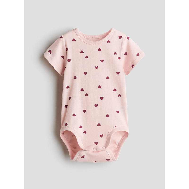 H&M Unisex Pink Printed Bodysuit (1-2 Months)