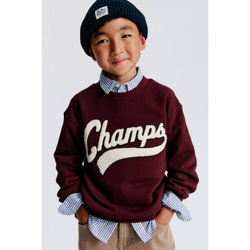 H&M Boys Red Motif-Detail Sweatshirt (1.5-2 Years)