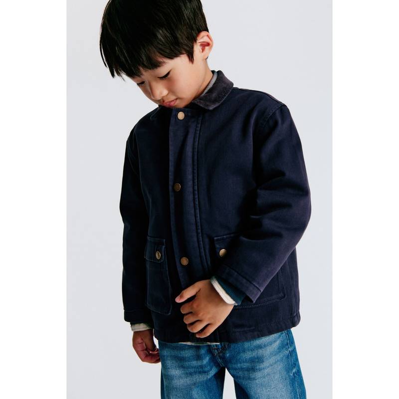 H&M Boys Navy Blue Cotton Twill Jacket (3-4 Years)