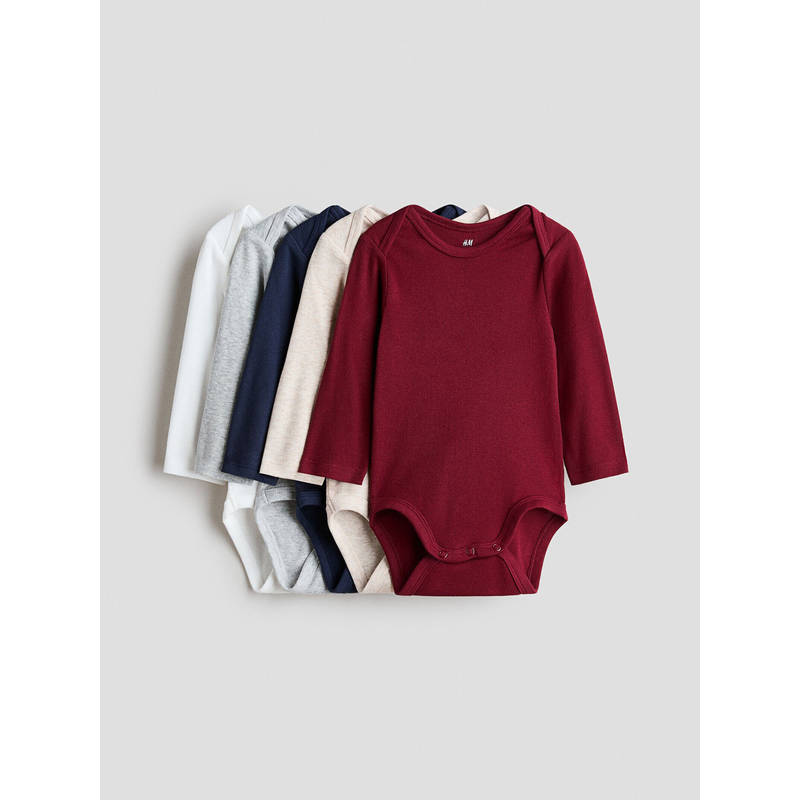 H&M Unisex Multi-Color 5-Pack Bodysuits (1-2 Months)