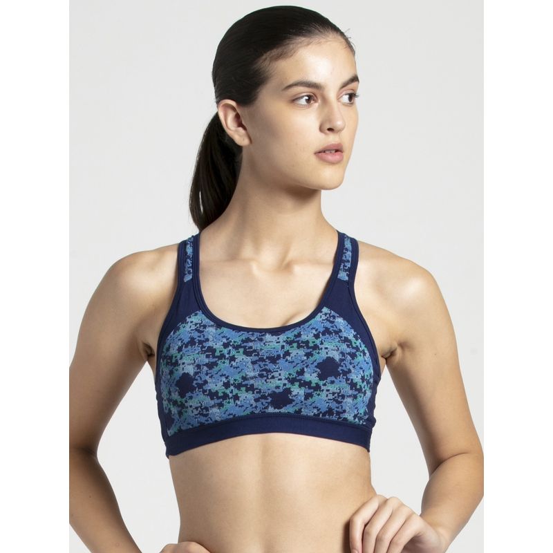 Jockey Imperial Blue Printed Power Back Padded Active Bra Style Number1380 (XXL) Buy Jockey