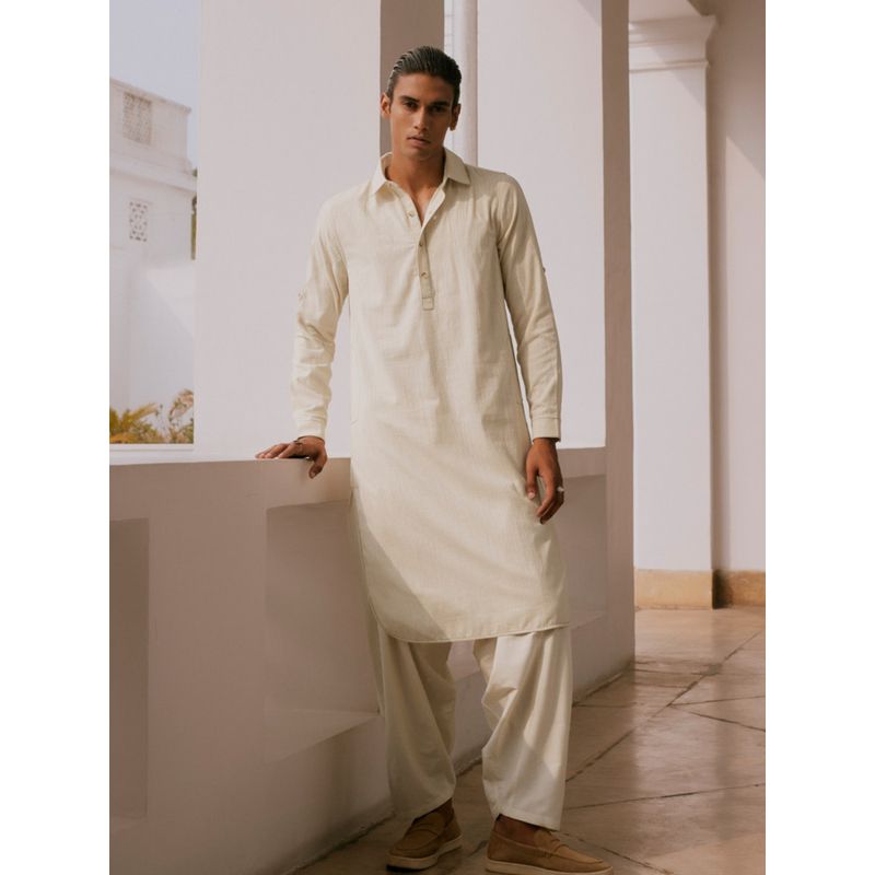 Andamen Regular Fit Men Pathani Indian Silhouette Kurta (M)