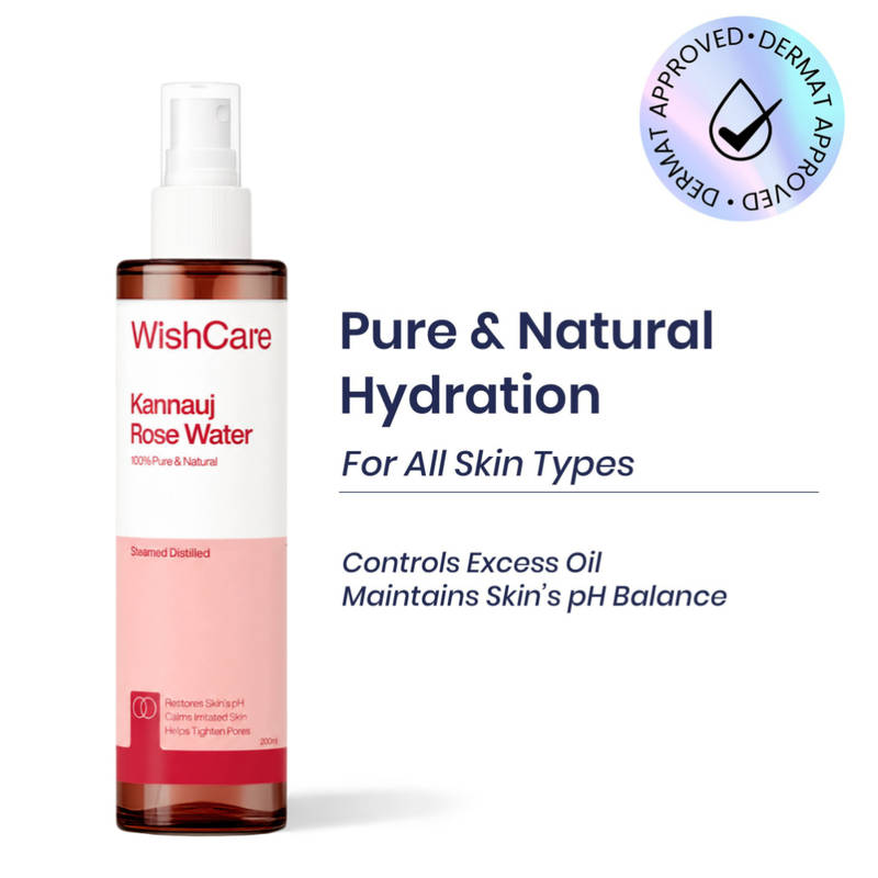 WishCare 100% Pure & Natural Kannauj Rose Water Face Toner For Glowing Skin-Hydrates & Refreshes