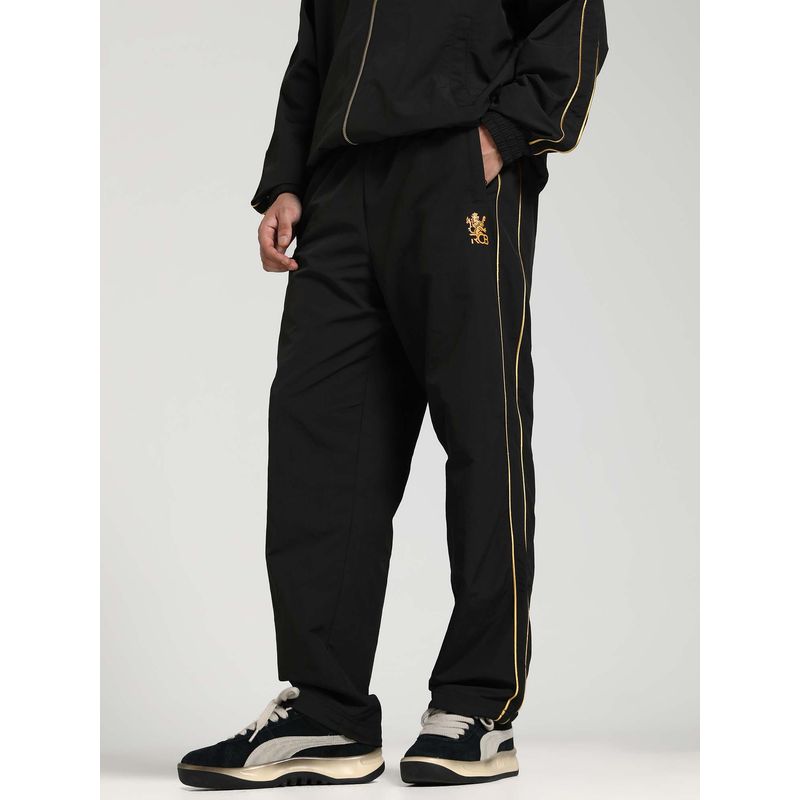 Puma Black Solid/Plain Relaxed Fit Trackpant (S)