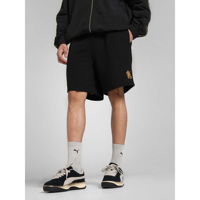 Puma Black Solid/Plain Regular Fit Shorts (S)