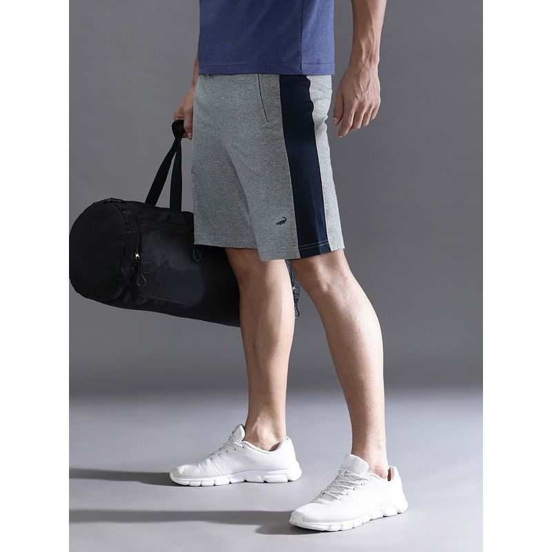 Crocodile Grey Colorblock Relaxed Fit Shorts (S)