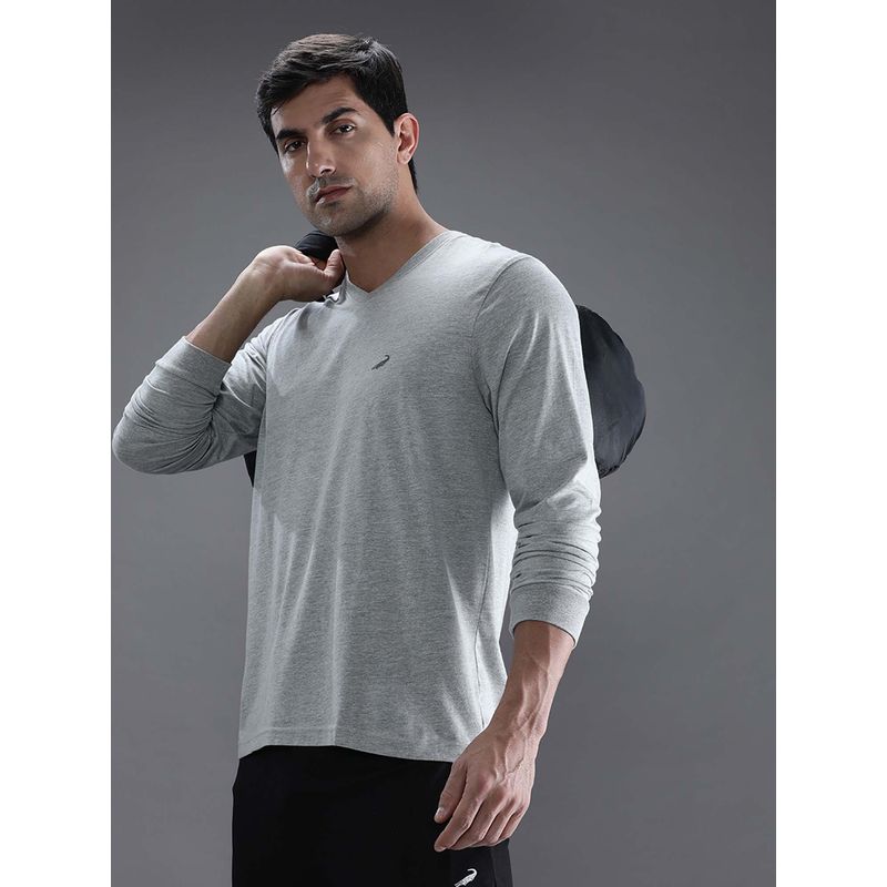 Crocodile Grey Solid/Plain Regular Fit T-Shirt (M)