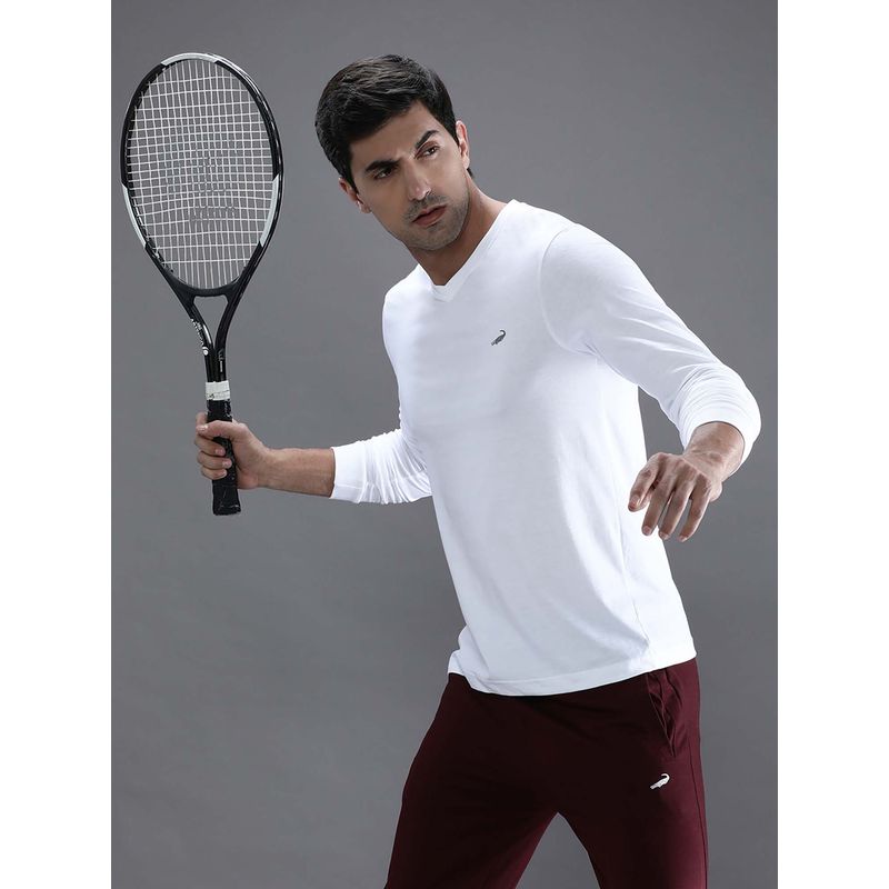 Crocodile White Solid/Plain Regular Fit T-Shirt (XL)