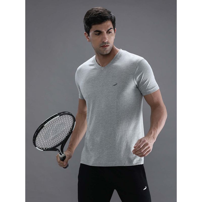 Crocodile Grey Solid/Plain Slim Fit T-Shirt (2XL)