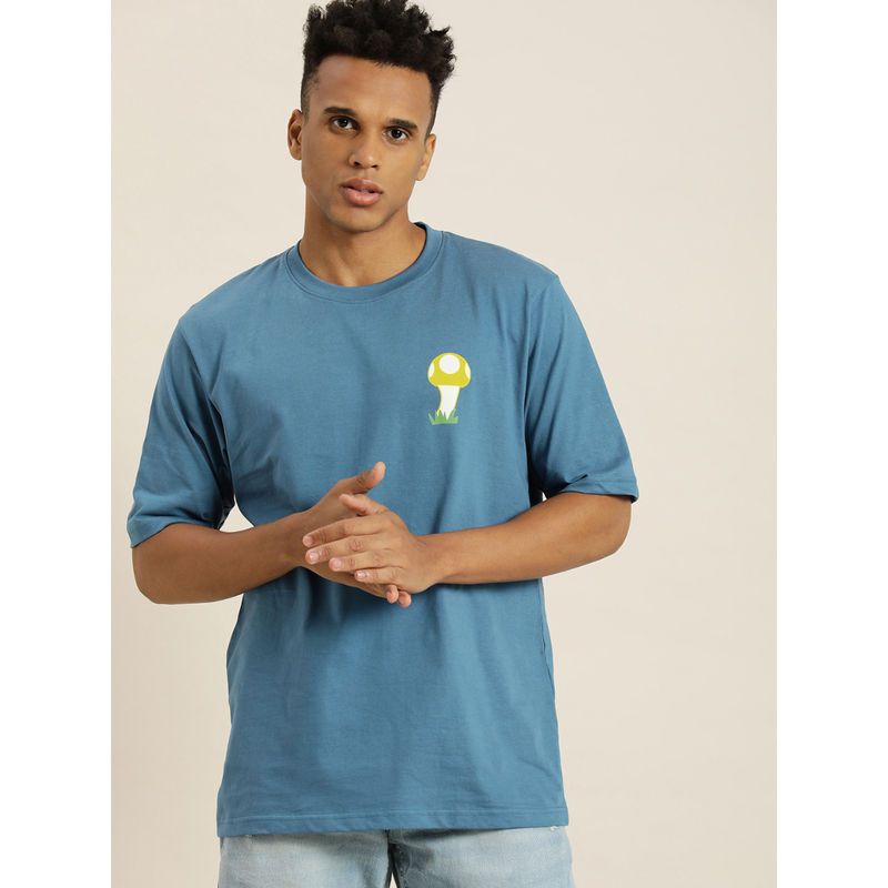 Difference of Opinion Blue Graphic Oversized T-Shirt (M)