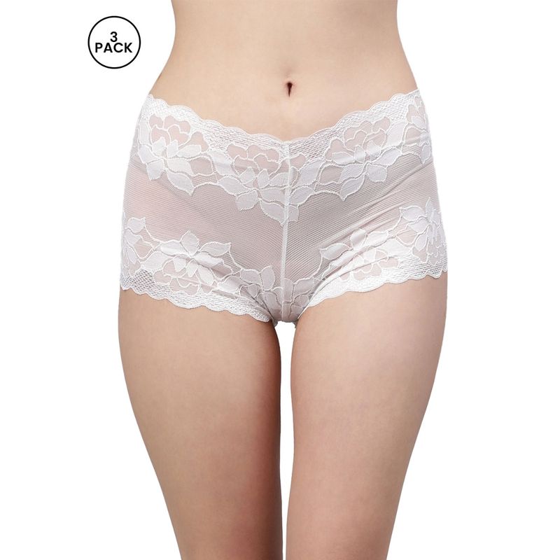 Cukoo Pack of 3 Lacy White Panty (L)