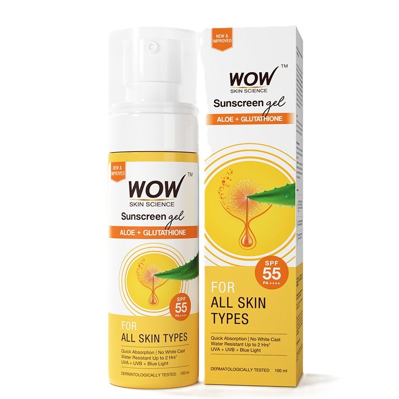 WOW Skin Science Sunscreen Gel SPF 55 PA++++ For All Skin Types