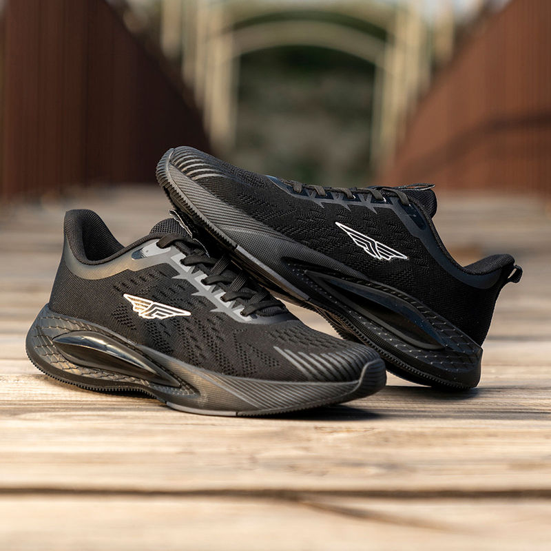 Red Tape Men's Textured Black Athleisure Shoes (UK 8)