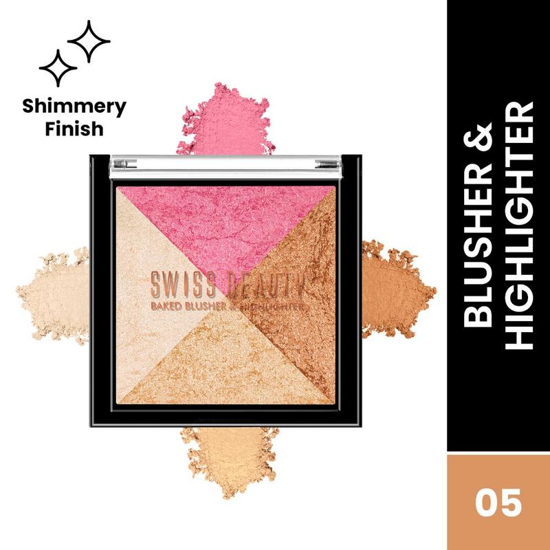 Swiss Beauty Baked Blusher & Highlighter - 05