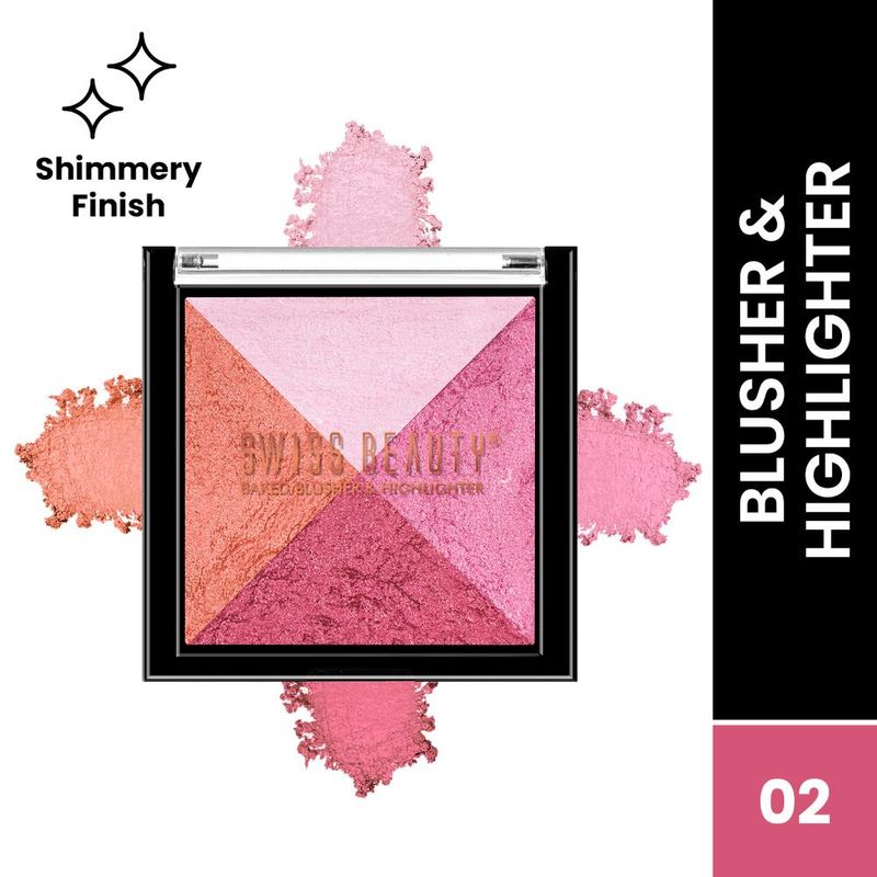 Swiss Beauty Baked Blusher & Highlighter - 02