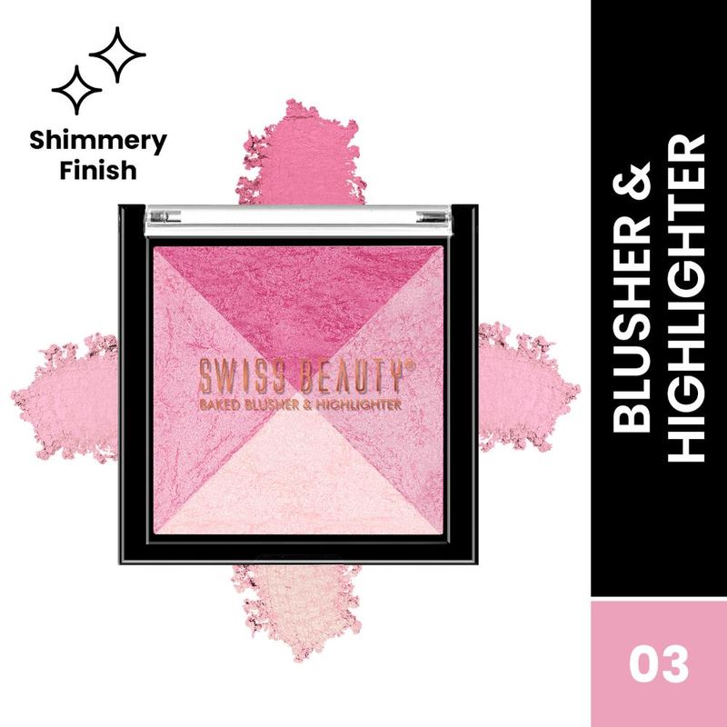 Swiss Beauty Baked Blusher & Highlighter - 03
