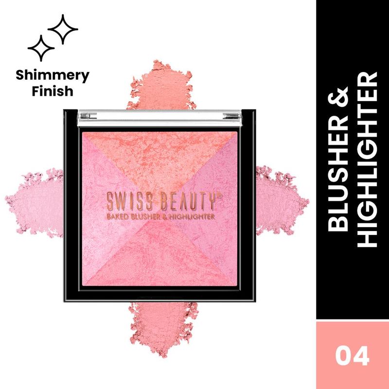 Swiss Beauty Baked Blusher & Highlighter - 04