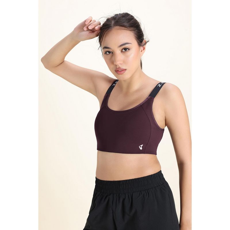 Zivame Zelocity Medium Impact Sports Bra - Fig (XL)