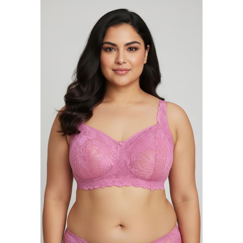 Zivame Bridal Boudoir Double Layered Non Wired Full Coverage Super Support Bra-Violet (34DD)