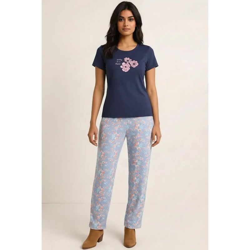 Zivame Knit Cotton Nightsuit - Quill (XL)