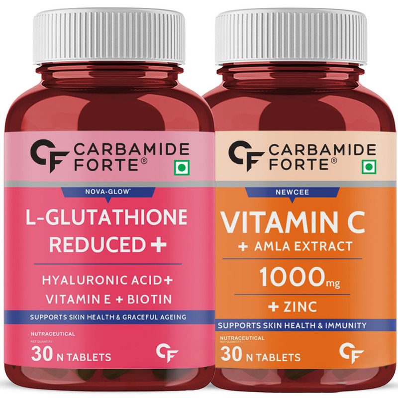 Carbamide Forte Japanese Reduced L Glutathione 500mg with Vitamin C from Amla, Veg Tablets