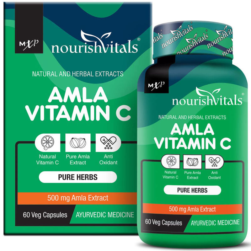 Nourish Vitals Amla Vitamin C Capsules With 500mg Amla Extract