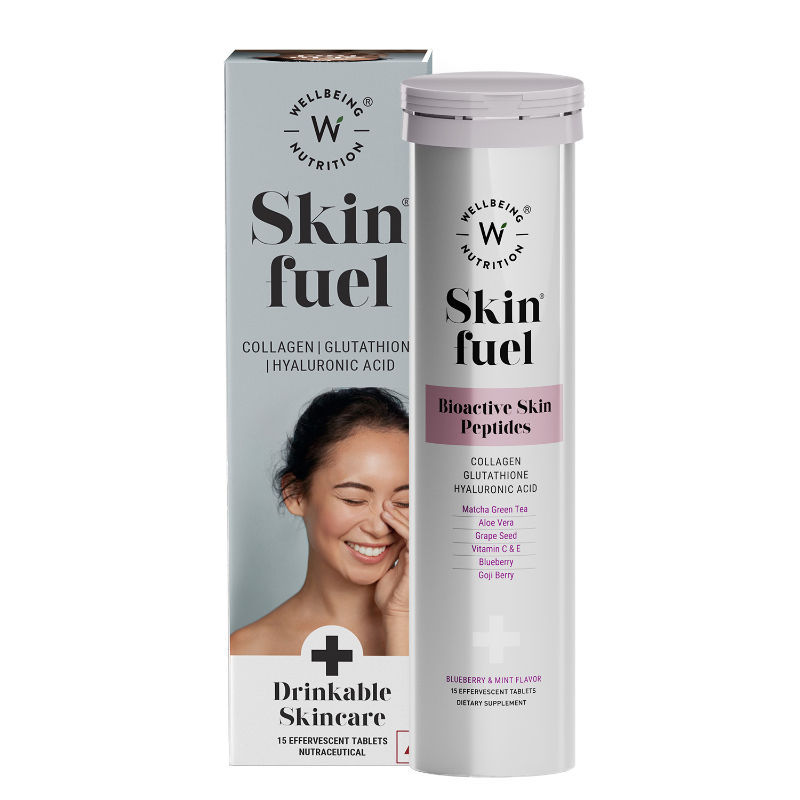 Wellbeing Nutrition Skin Fuel Glutathione, Skin Radiance, Blueberry Flavour