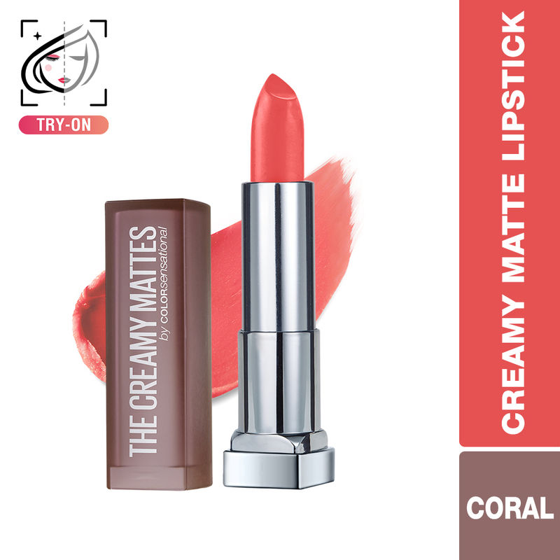 Maybelline New York Color Sensational Creamy Matte Lipstick - 635 Rock The Coral