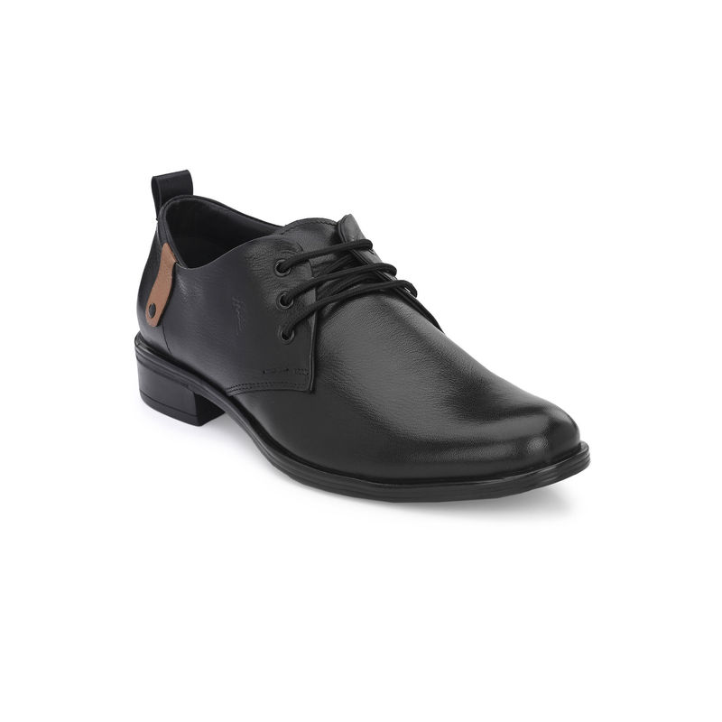 Hitz Men's Black Leather Derby Formal Shoes (UK 7)