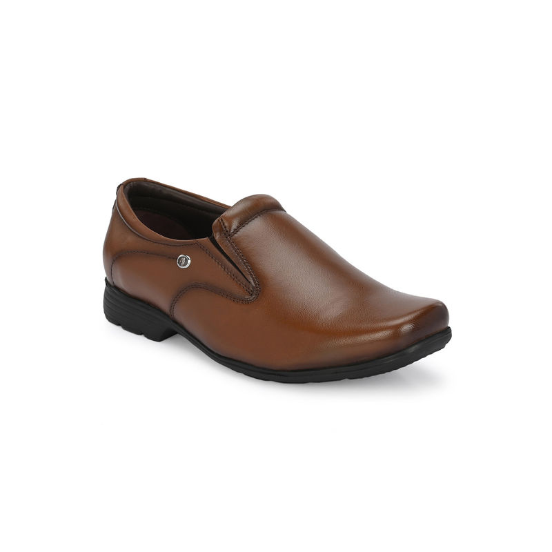 Hitz Men's Brown Leather Slip-On Comfort Shoes (UK 11)