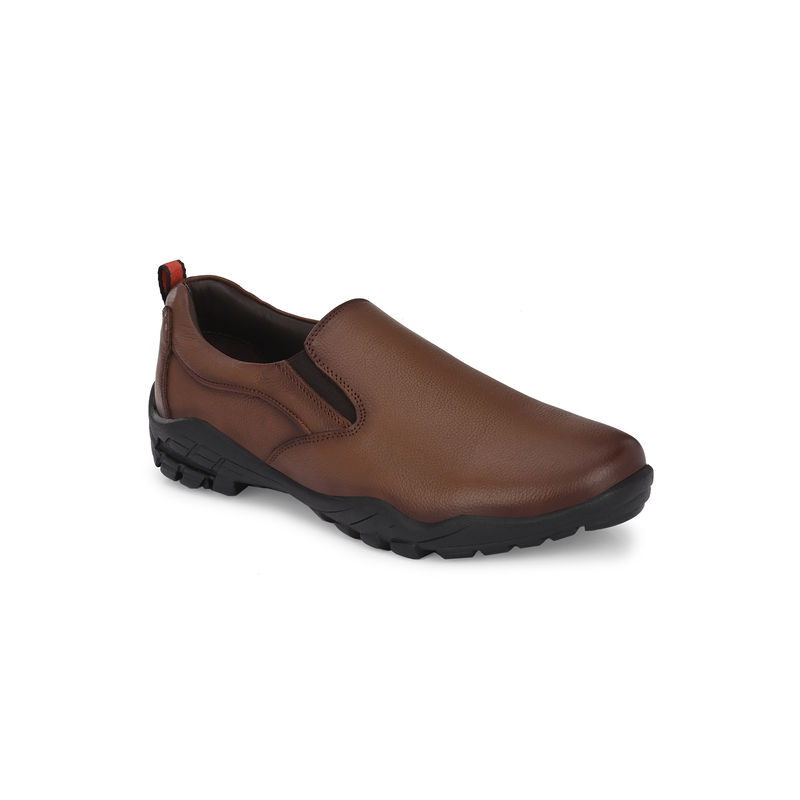 Hitz Men's Tan Leather Slip-On Formal Shoes (UK 6)