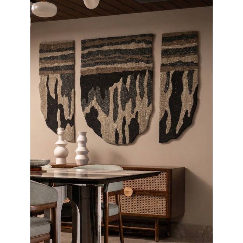 Neu Looms Abstract Handmade Natural Wool Wall Art (Pack of 3) (4x2 feet)