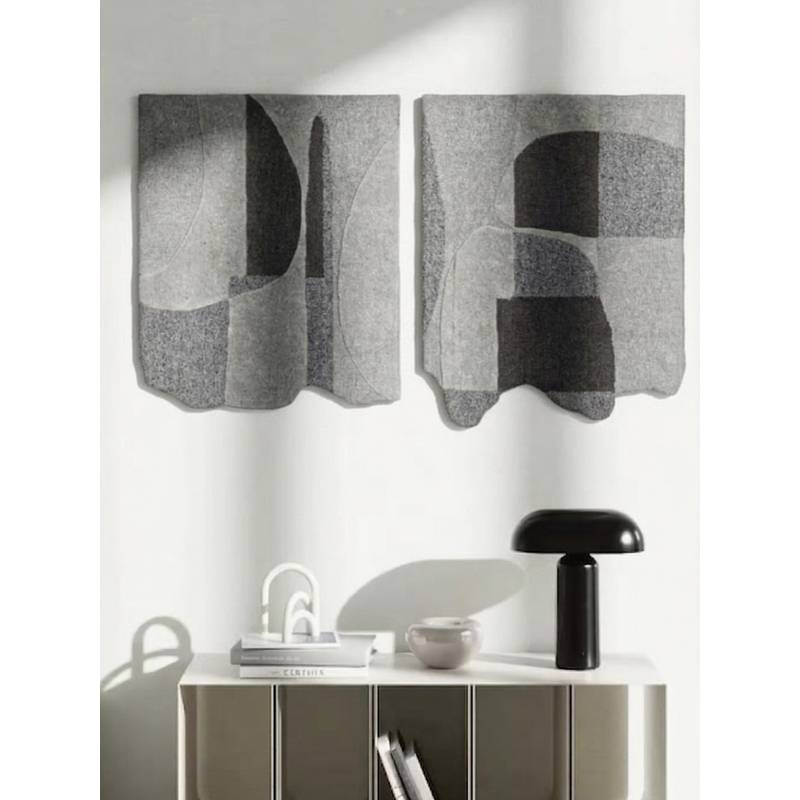 Neu Looms Abstract Handmade Wool & Silk Wall Art (Pack of 2) (4x2 feet)