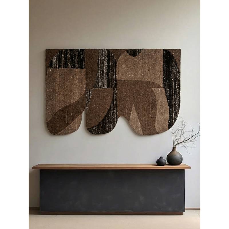 Neu Looms Abstract Handmade Natural Wool Wall Art (4x2 feet)