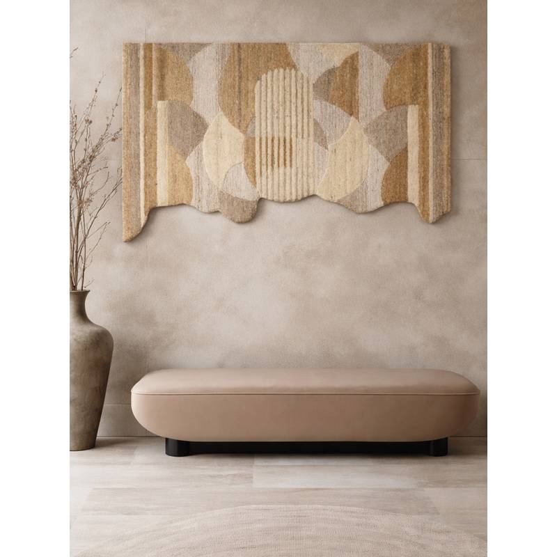 Neu Looms Abstract Handmade Natural Wool Wall Art (4x2 feet)