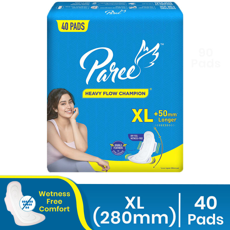 Paree Dry Feel XL-40 Sanitary Pads Wetness-Free Comfort No Leakage