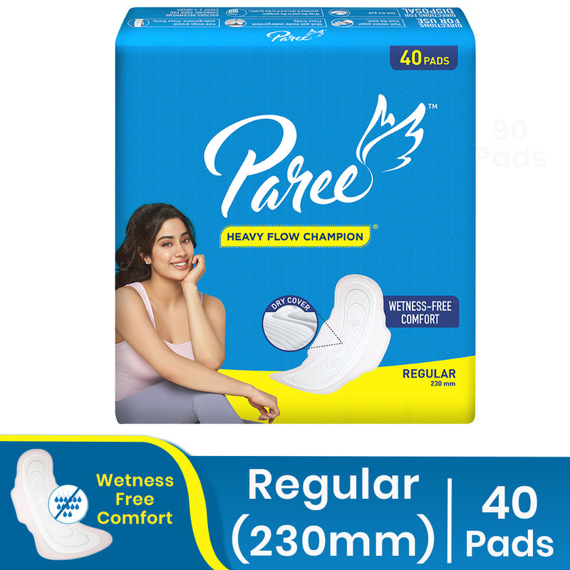 Paree Dry Feel Regular- 40 Sanitary Pads Wetness-Free Comfort No Leakage