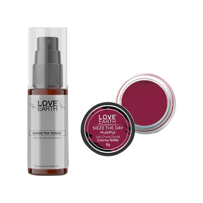 Love Earth Lip Tint & Cheek Tint Seize The Day + Green Tea Toner Buy